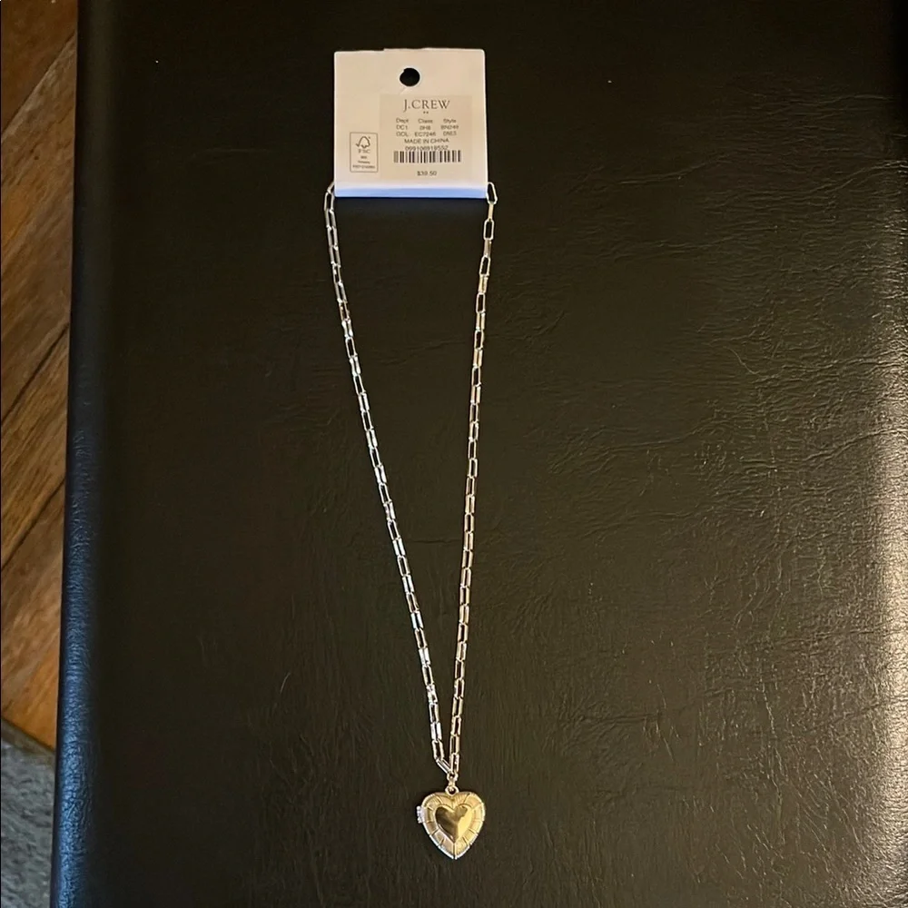 J. Crew Gold Necklace with Heart Lock pendant